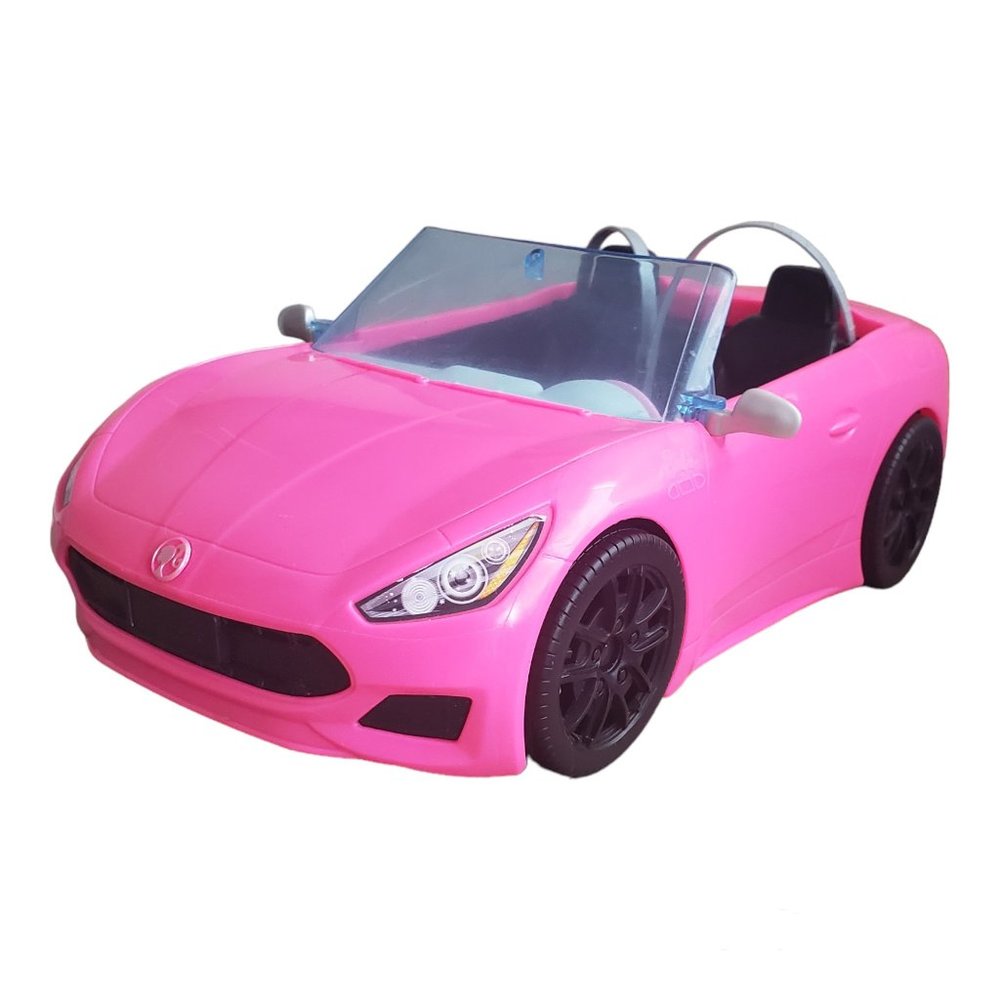 Barbie Convertible 2-Seater Vehicle Pink Car Rolling Wheels For Dolls Mattel